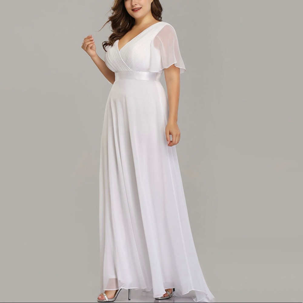 🔆Goddess Simple Pleated🔆 Maxi Dress Plus Size - Picture 3 of 5